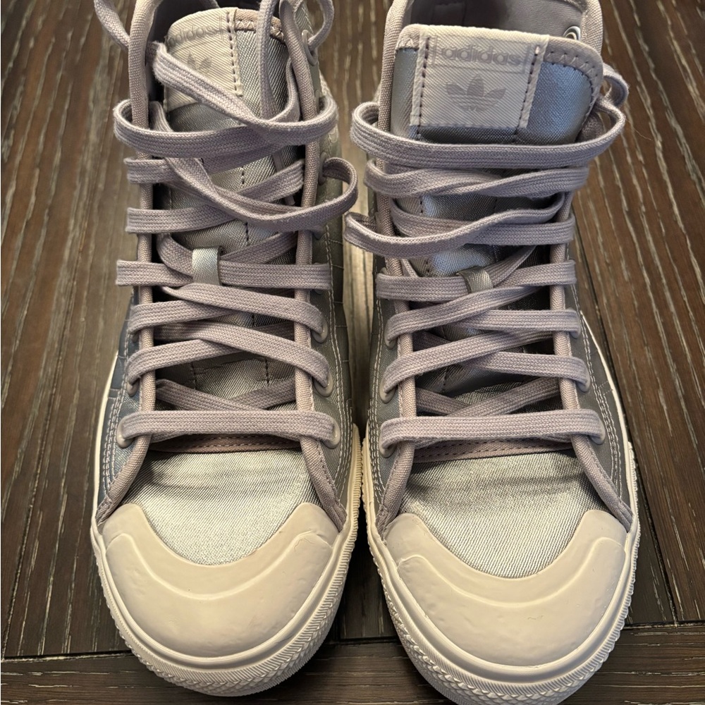 Adidas Nizza RF Platform Light Gray High-Top Sneakers